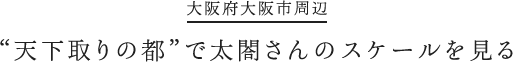 大阪府大阪市周辺 “天下取りの都”で太閤さんのスケールを見る