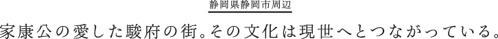 information 家康公の愛した駿府の街。その文化は現世へとつながっている。