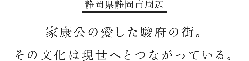 information 家康公の愛した駿府の街。その文化は現世へとつながっている。