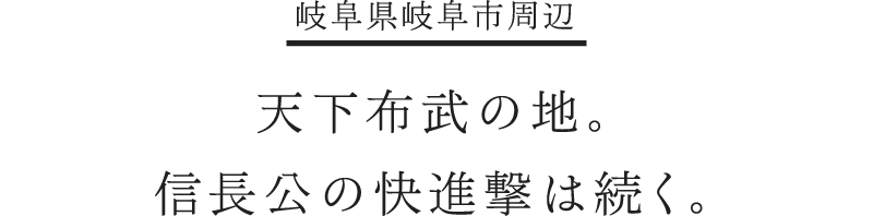 天下布武の地。信長公の快進撃は続く。