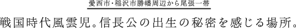 戦国時代風雲児。信長公の出生の秘密を感じる場所。